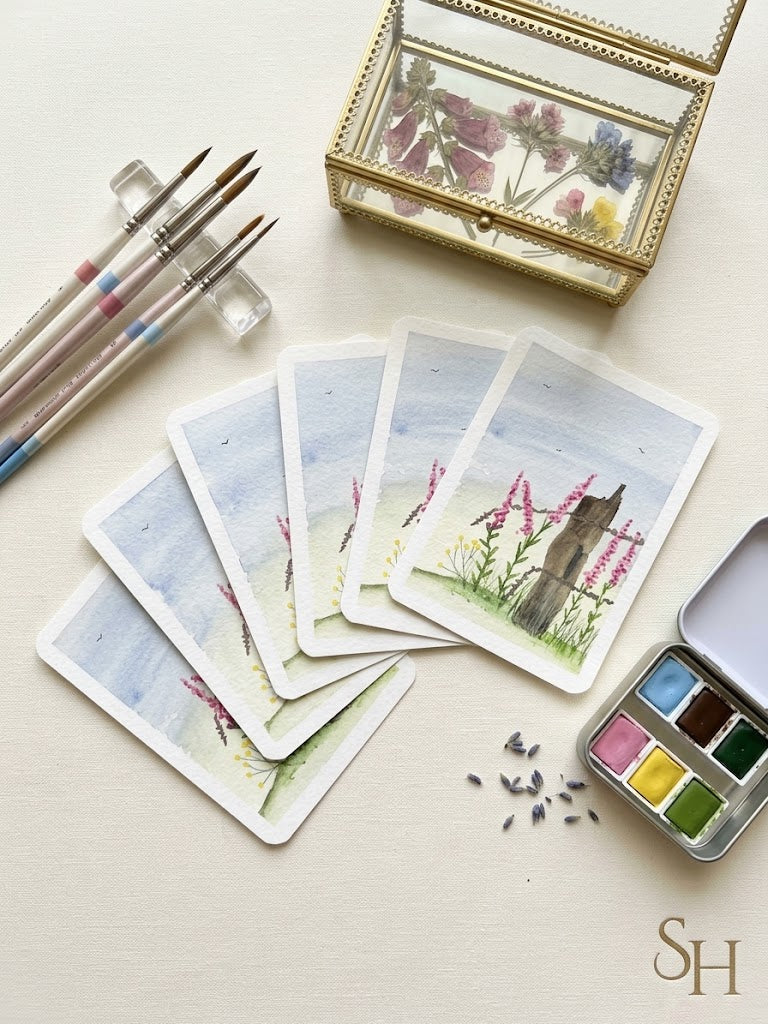Wildflower Meadow Watercolor Painting | Countryside Art